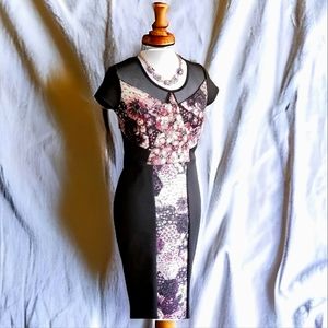 Bodycon dressBy Xhiliaration sz Lg BK/PK floral